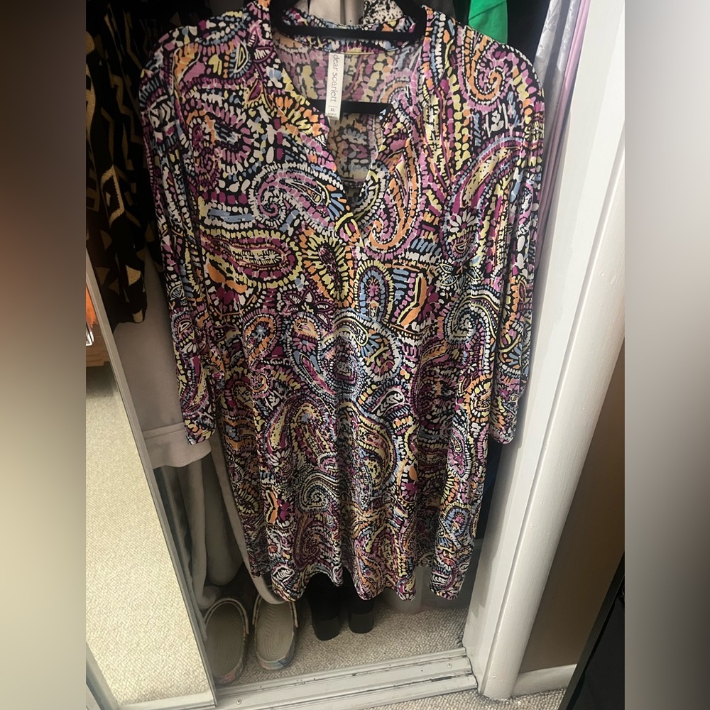 Dear Scarlett Multicolor Paisley Dress in XL